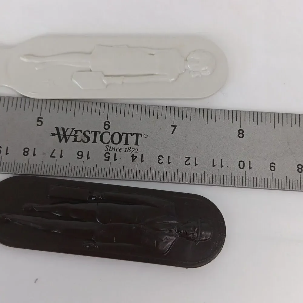 VTG Fuller Brush Company Cream Plastic Letter Opener w/ Sales Man & Sales Woman